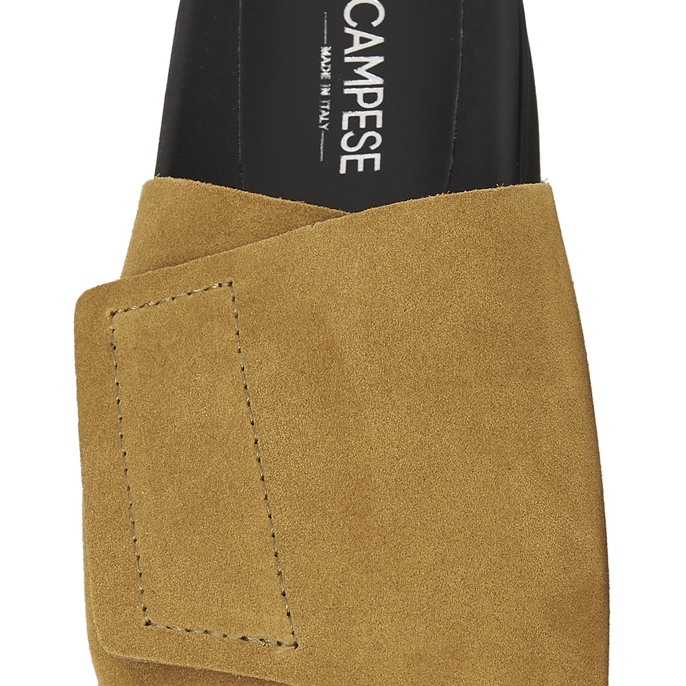 Mustard suede platform sandal