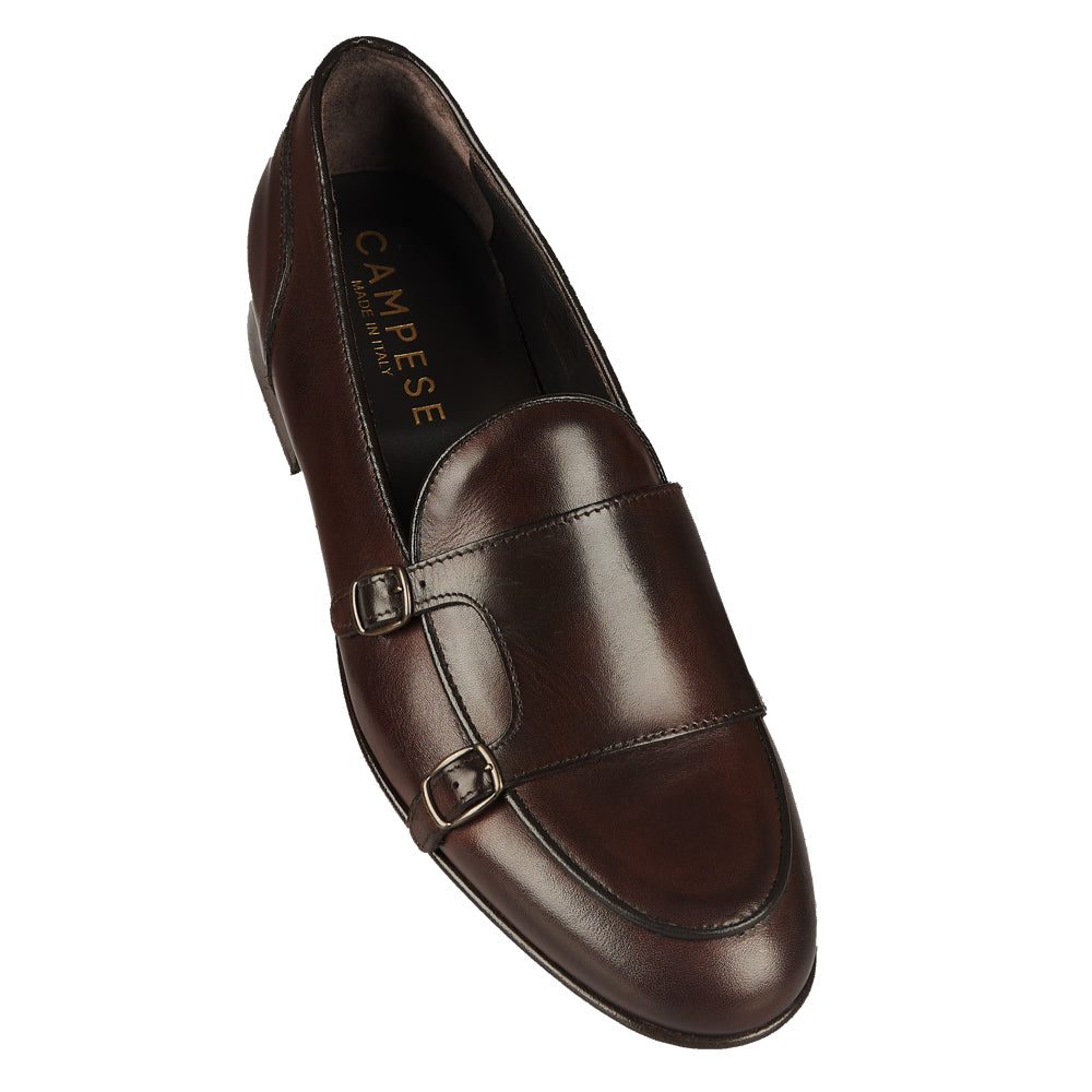 Brown monk strap moccasin