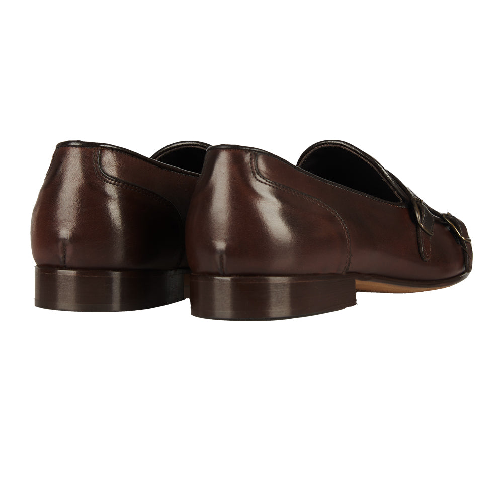 Brown monk strap moccasin
