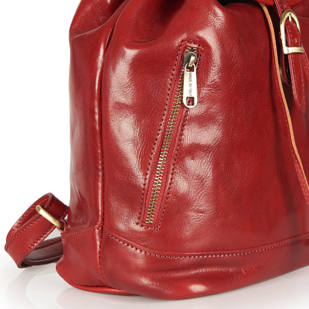 Zaino in pelle rossa