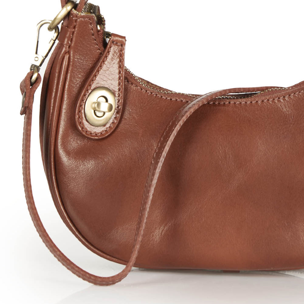 Borsa a tracolla in pelle marrone