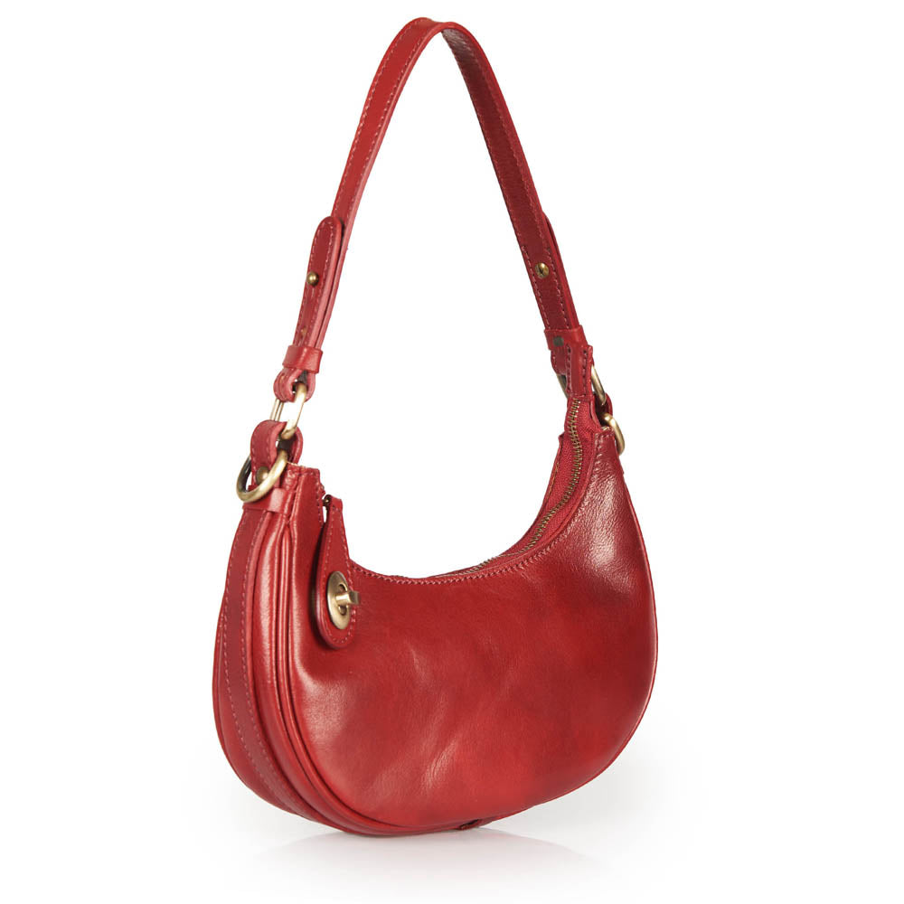 Borsa a tracolla in pelle marrone