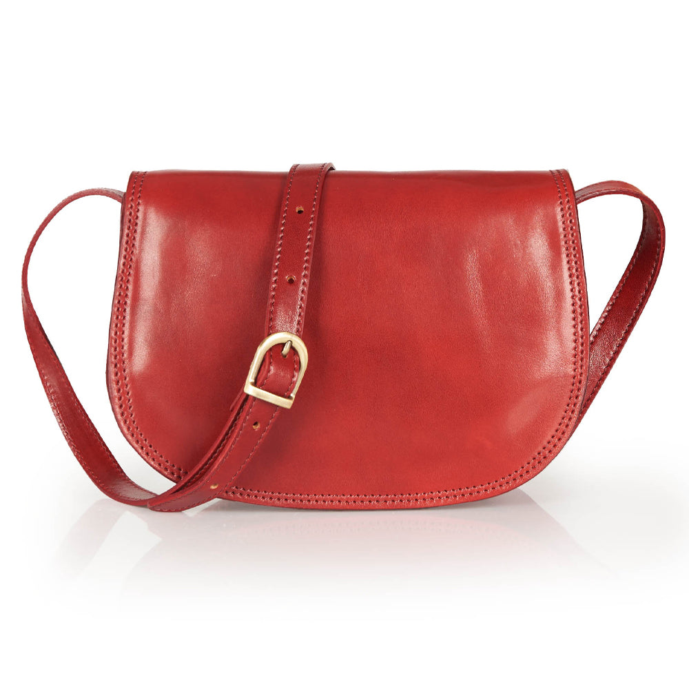 Borsa a tracolla in pelle rossa