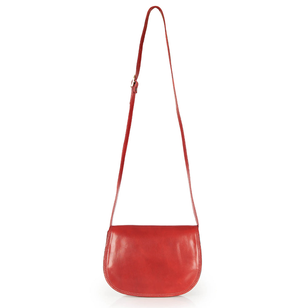 Borsa a tracolla in pelle rossa