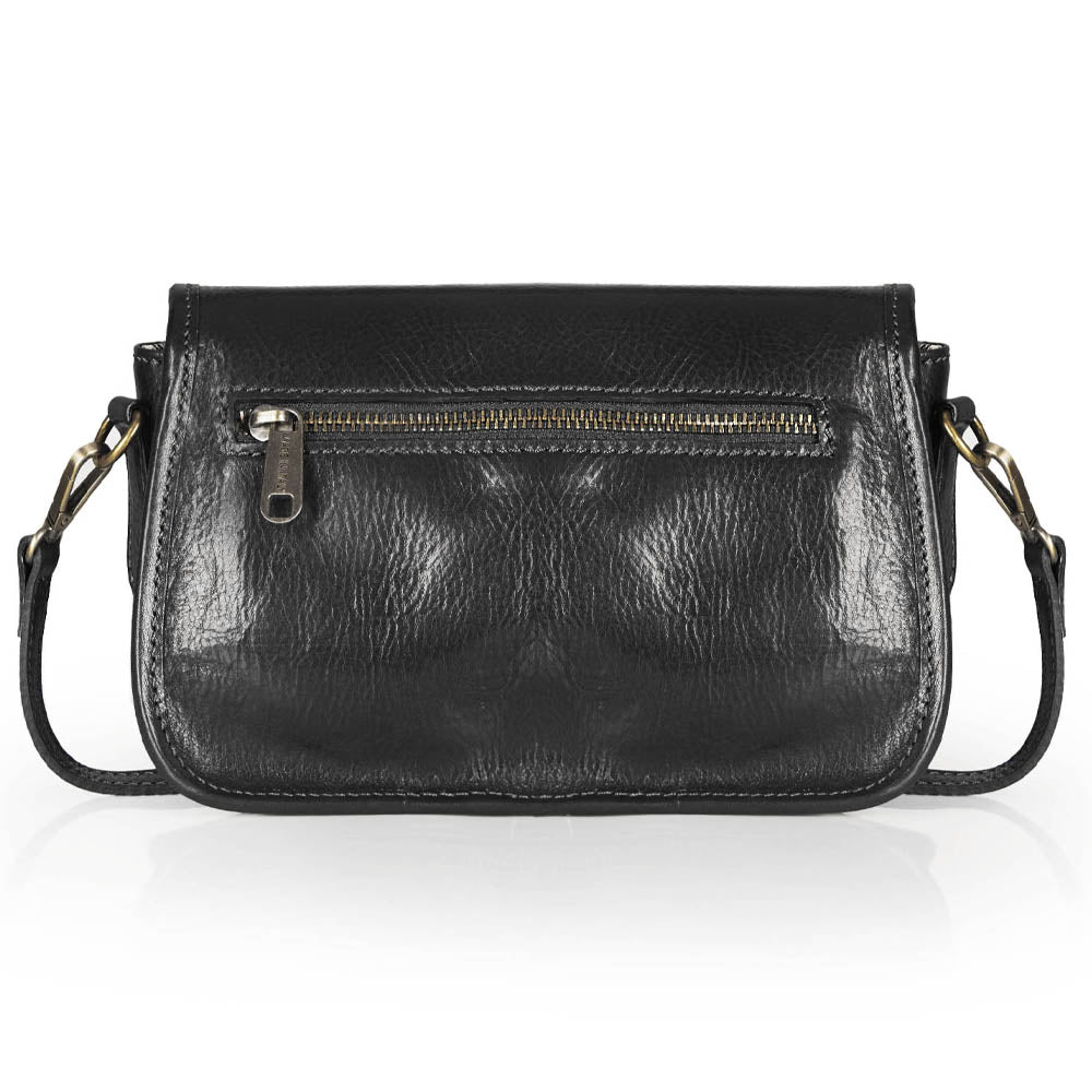 Borsa a tracolla in pelle nera