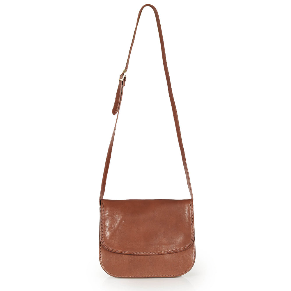 Borsa a tracolla in pelle marrone