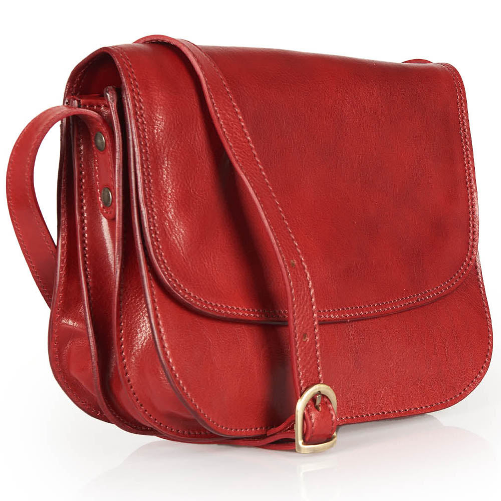 Borsa a tracolla in pelle marrone