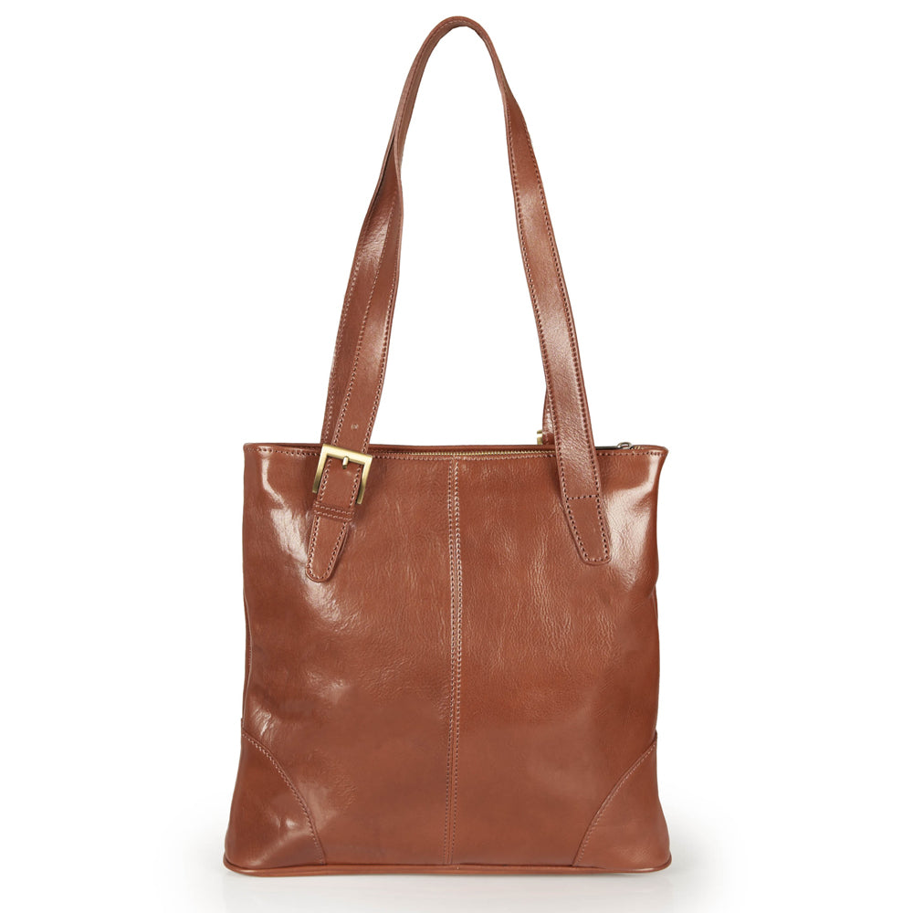 Borsa shopper in pelle nera