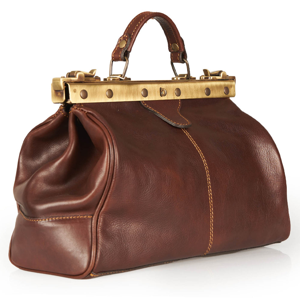 Borsa Vecchia America in pelle marrone