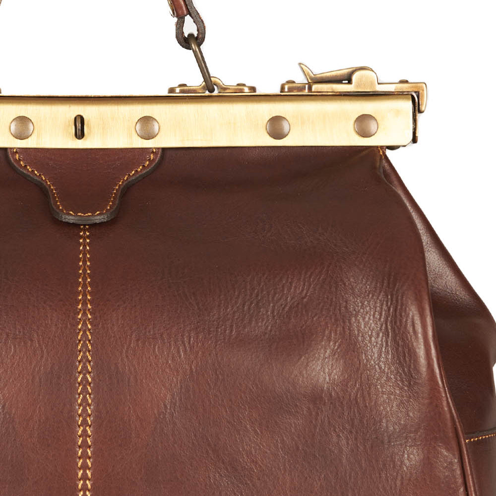 Borsa Vecchia America in pelle marrone