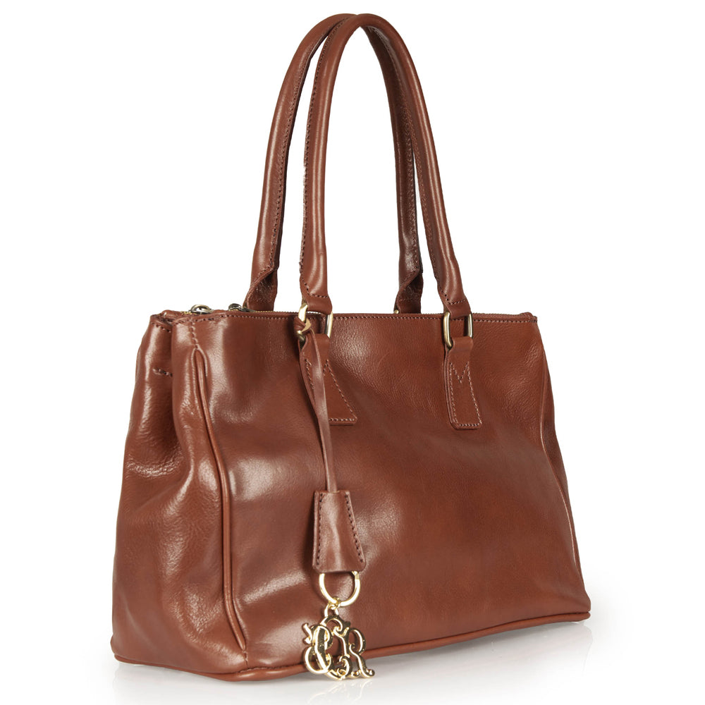 Borsa a mano in pelle rossa