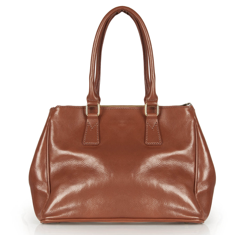 Borsa a mano in pelle rossa