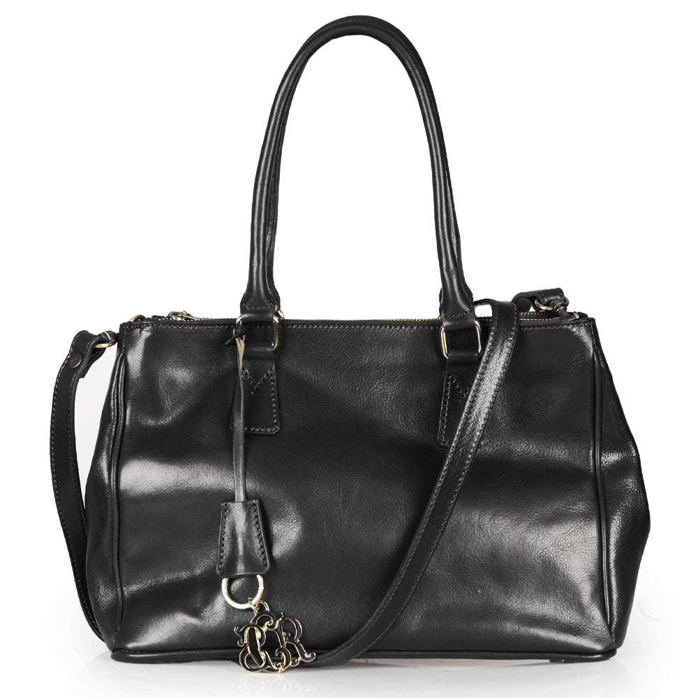 Borsa a mano in pelle rossa