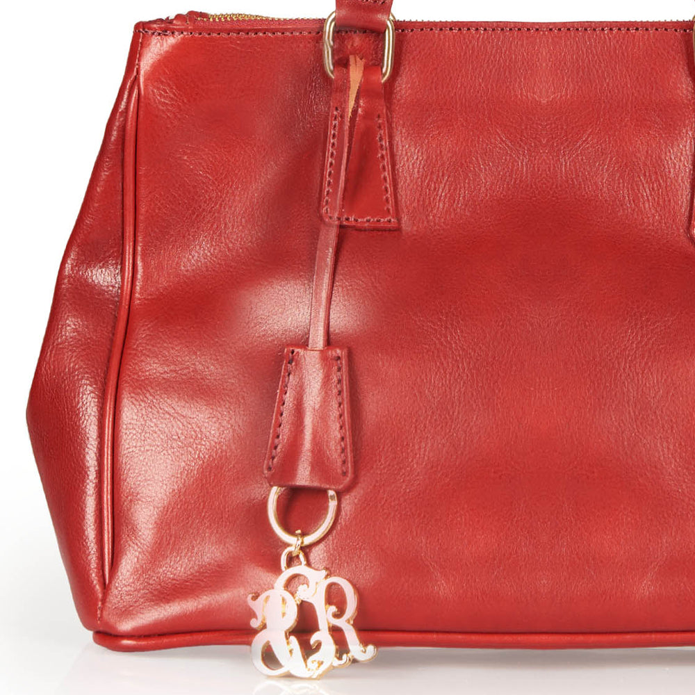Borsa a mano in pelle rossa