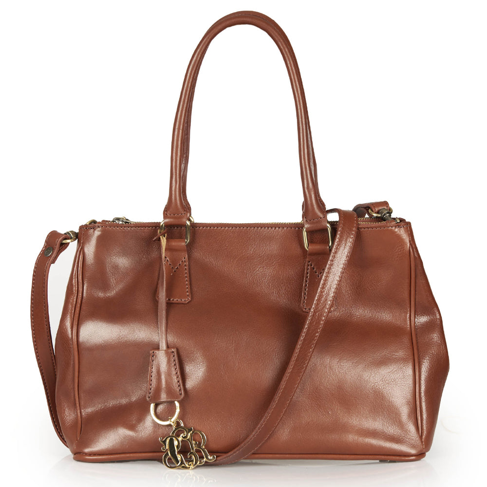 Borsa a mano in pelle rossa