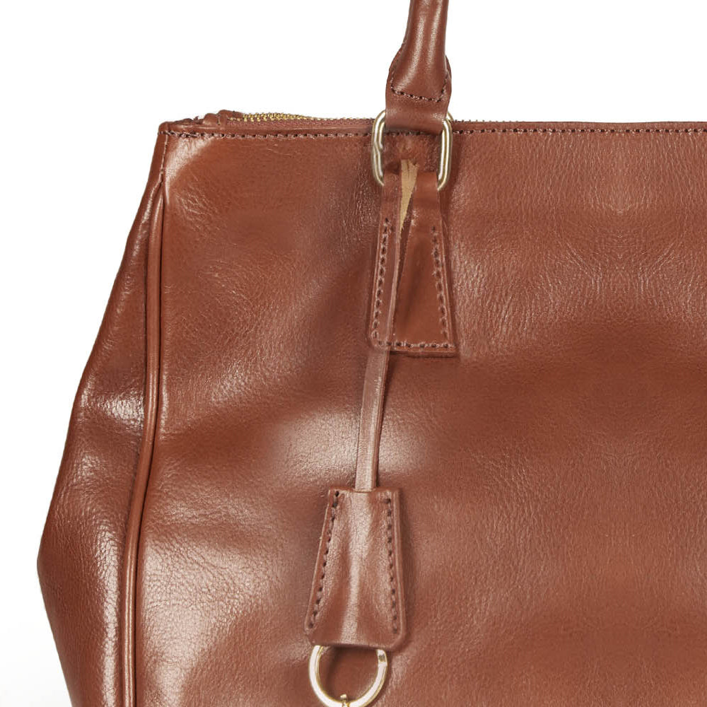 Borsa a mano in pelle rossa
