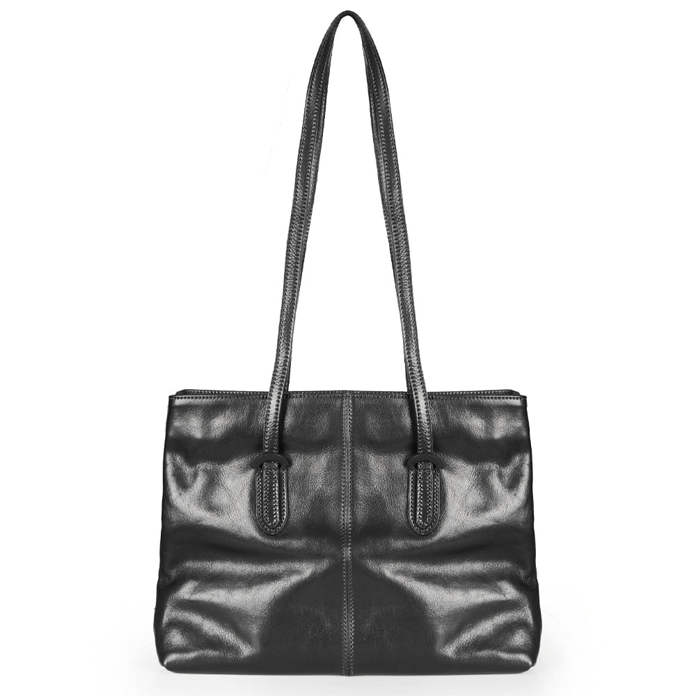 Black leather bag