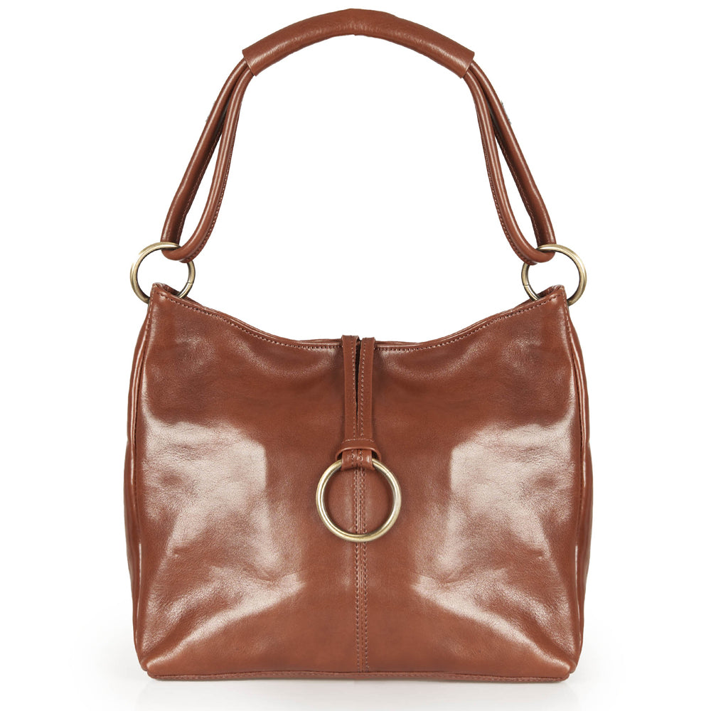 Borsa a mano in pelle rossa
