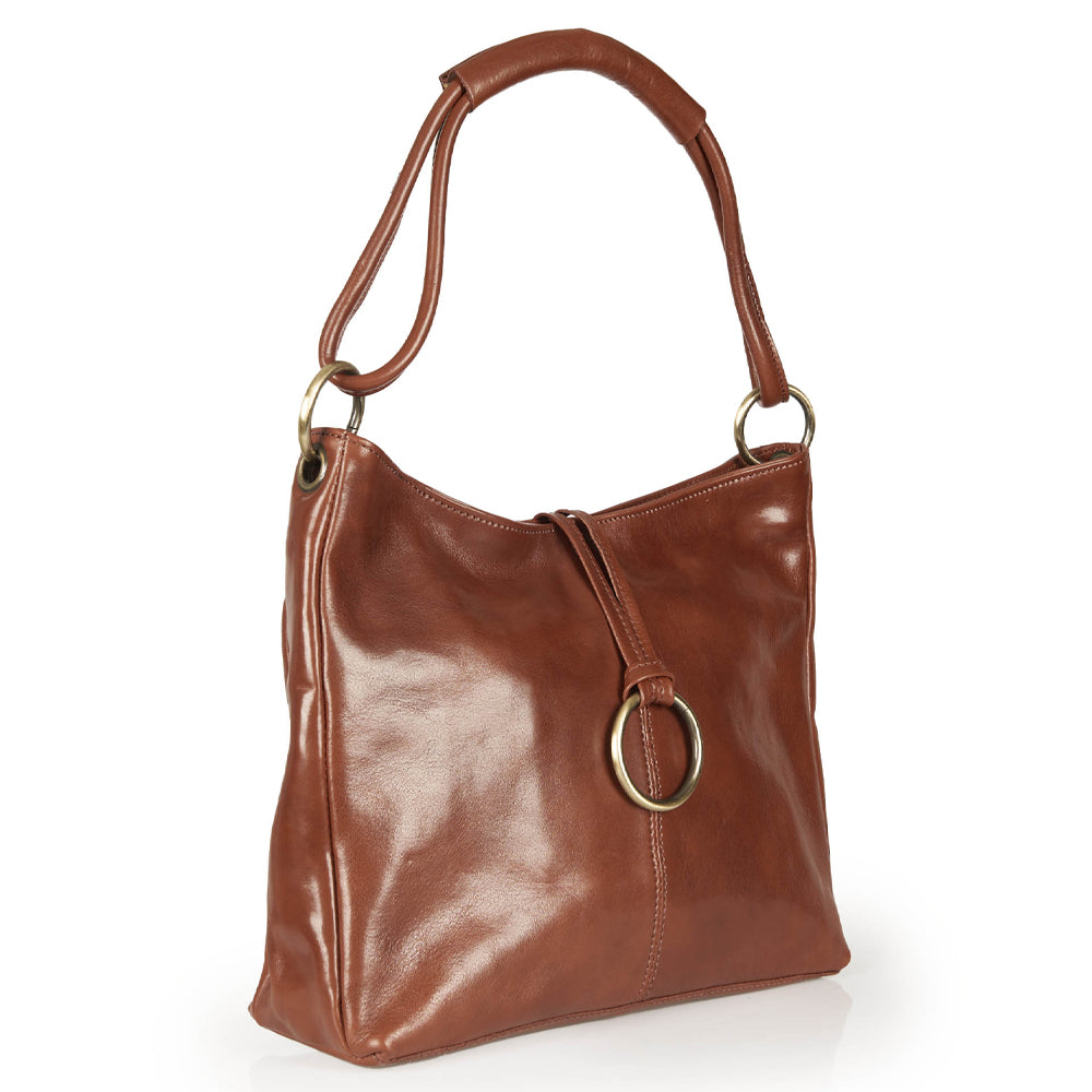 Borsa a mano in pelle rossa