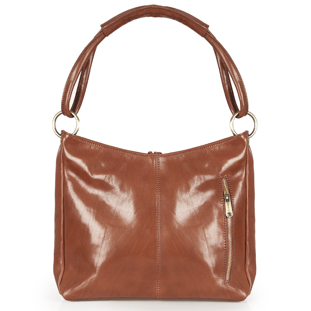 Borsa a mano in pelle rossa