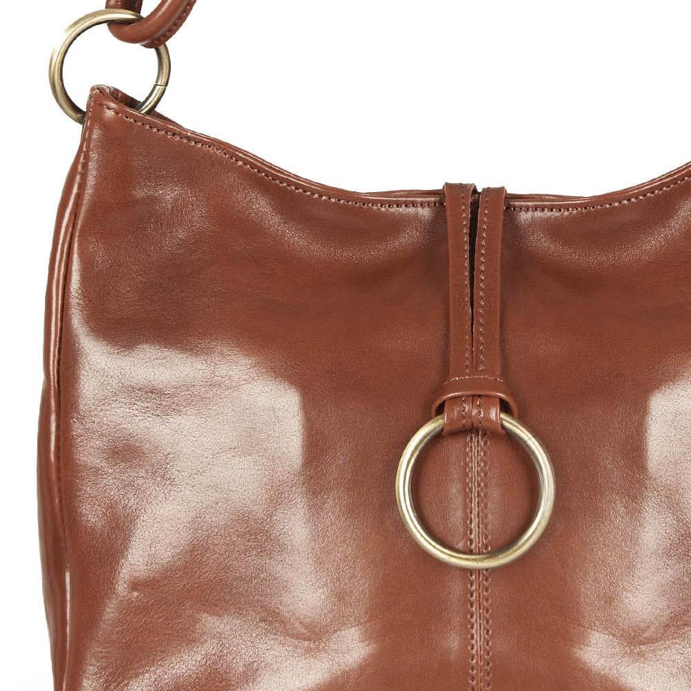 Borsa a mano in pelle rossa