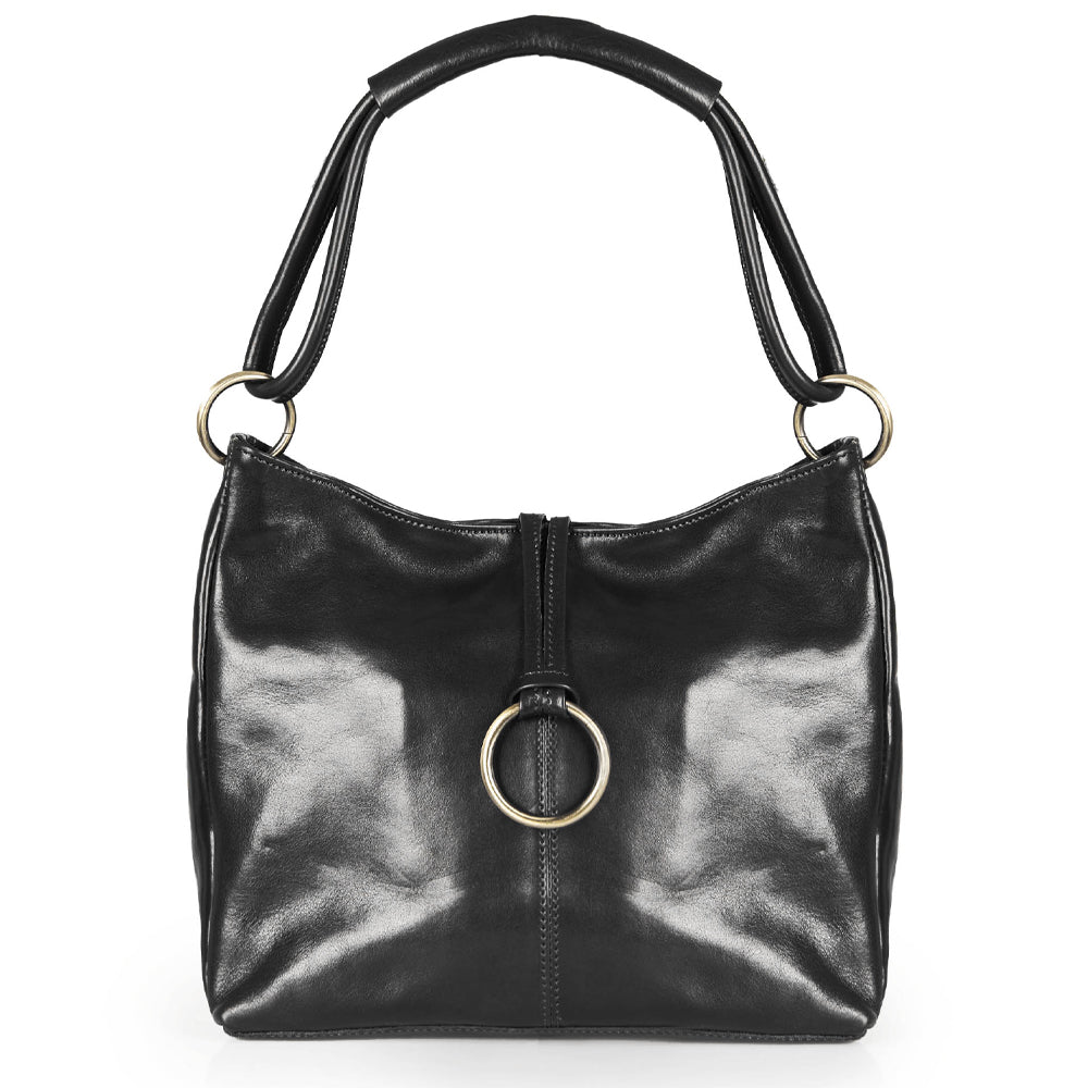 Borsa a mano in pelle rossa