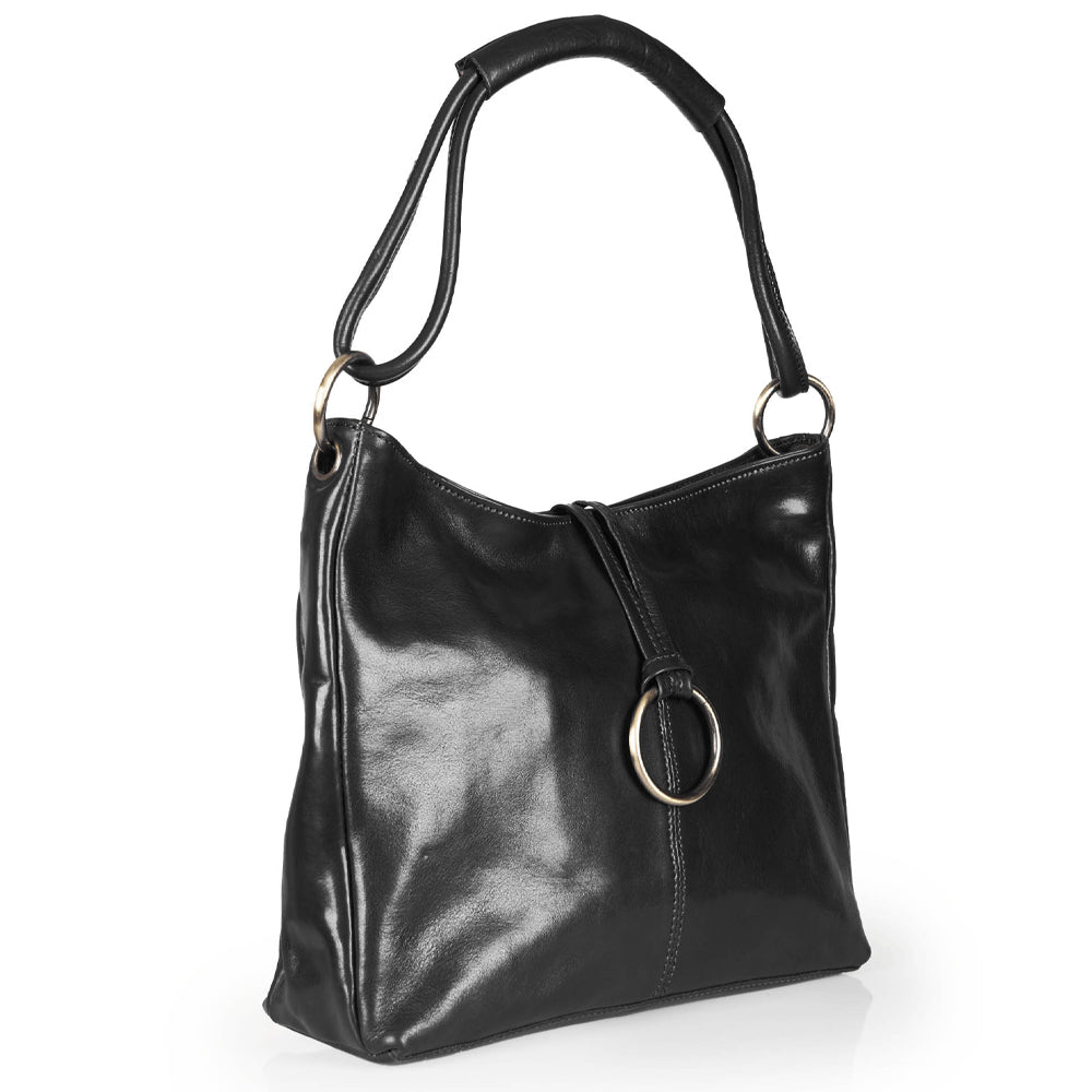 Borsa a mano in pelle rossa