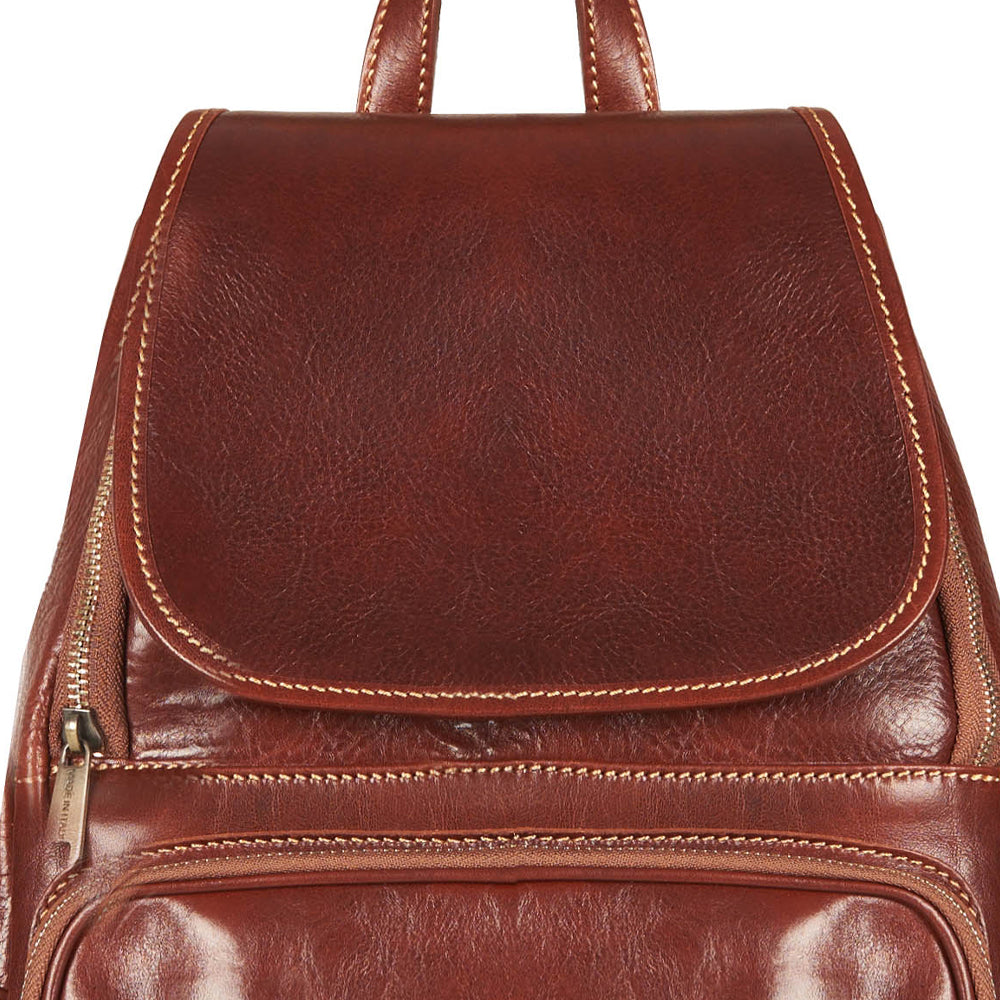 Zaino in pelle marrone