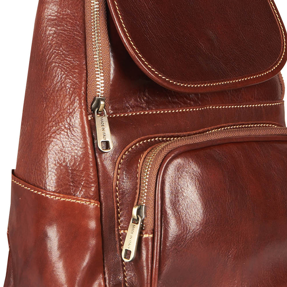 Zaino in pelle marrone
