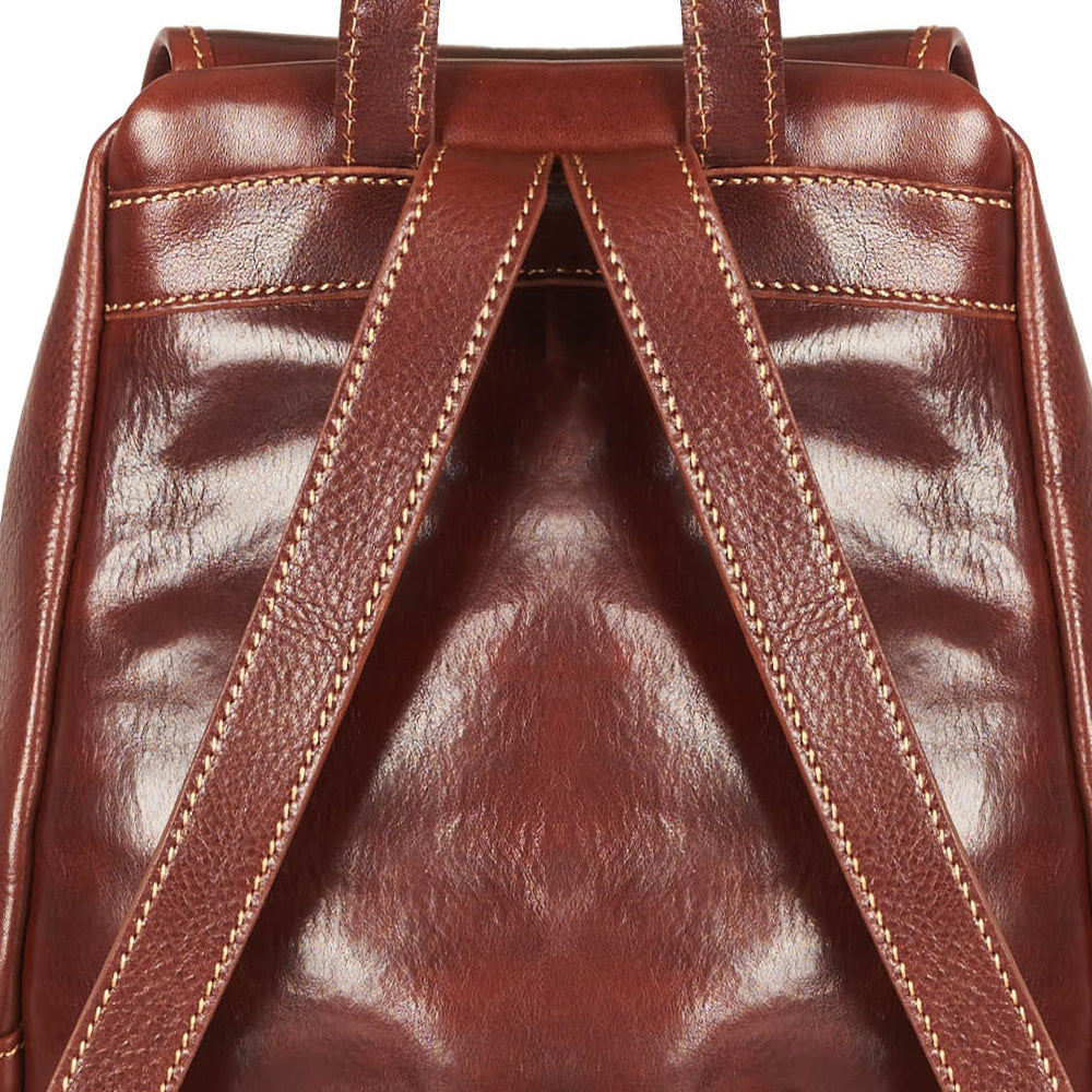 Zaino in pelle marrone