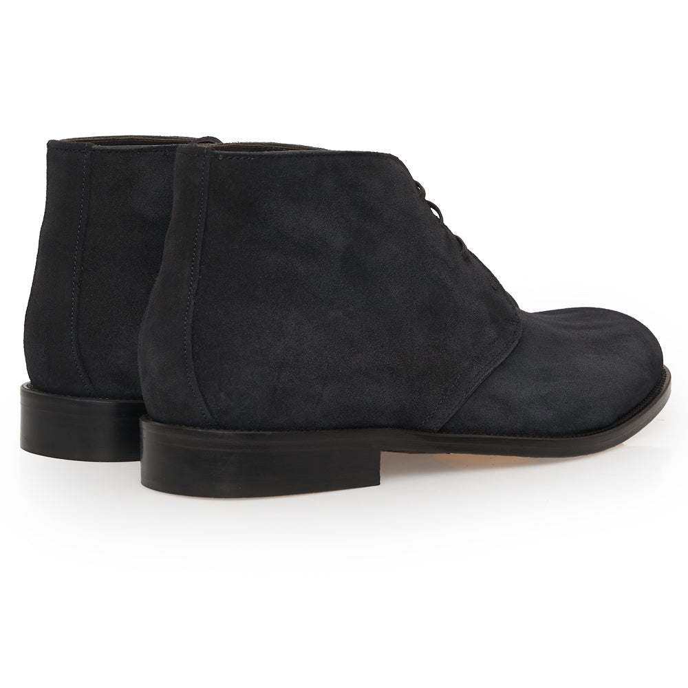Polacchino Chukka Boot in Camoscio Morbido Blu scuro