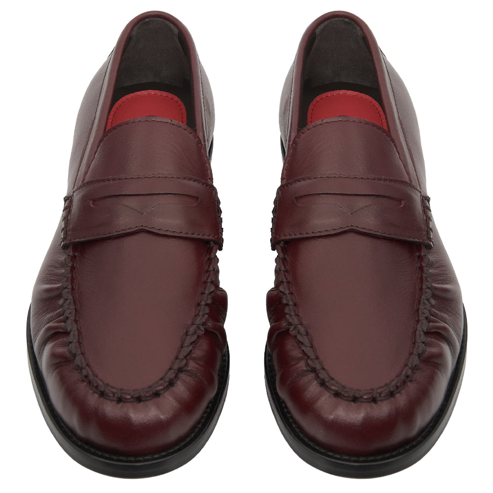 Mocassino Penny Loafer Morbido in Pelle Bordeaux