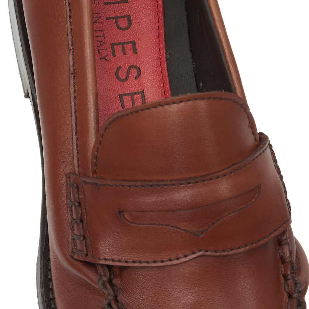 Mocassino Penny Loafer Morbido in Pelle cuoio