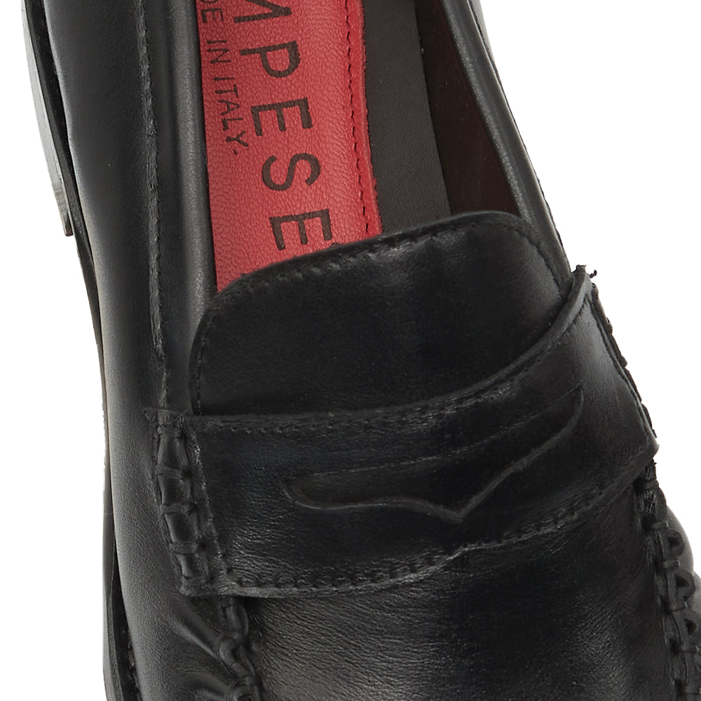 Mocassino Penny Loafer Morbido in Pelle nera