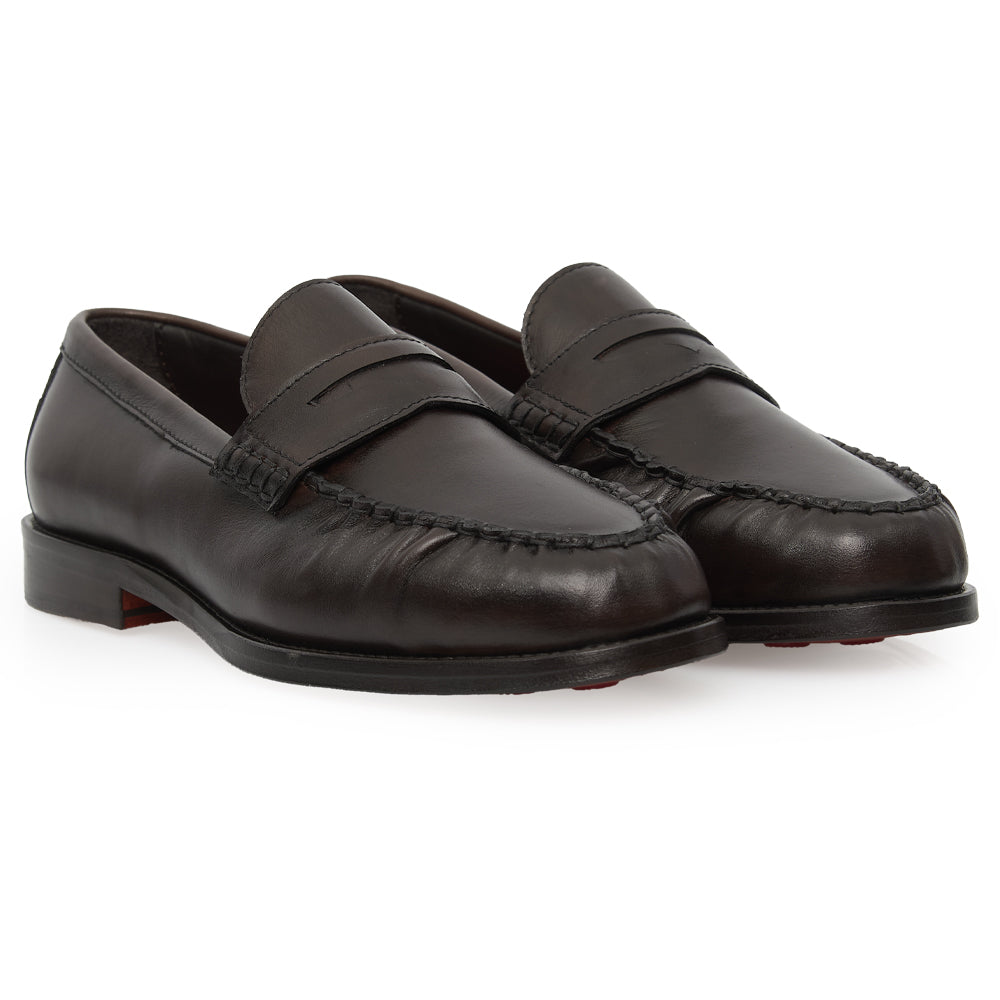 Mocassino Penny Loafer Morbido in Pelle testa di moro