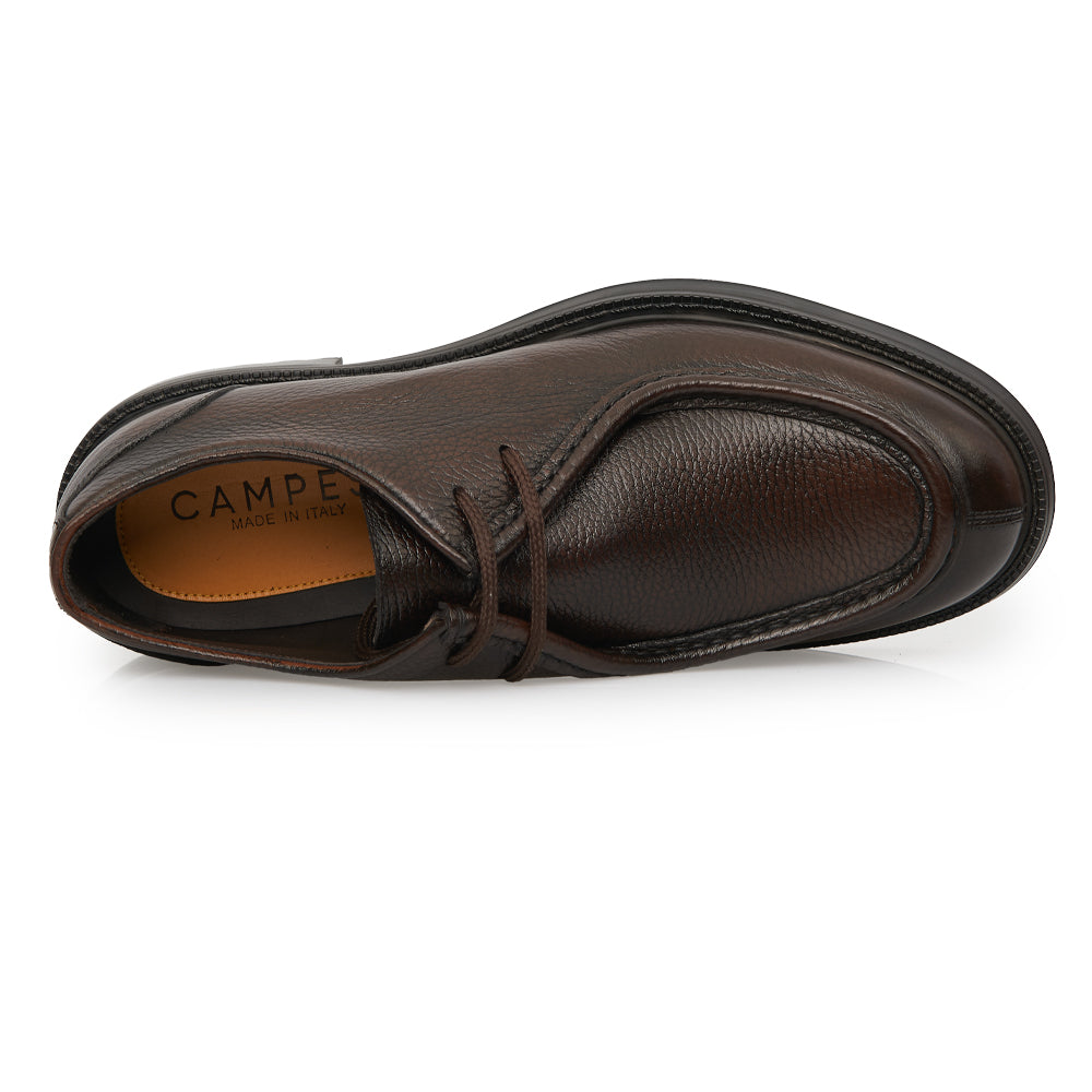 Scarpa Stringata Tirolese in Camoscio Taupe con Suola Roccia