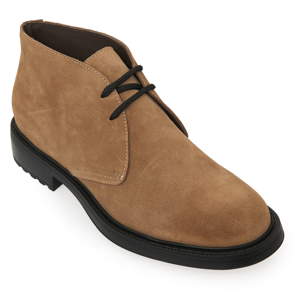 Polacchino Chukka Boot in Camoscio Taupe con Suola Roccia