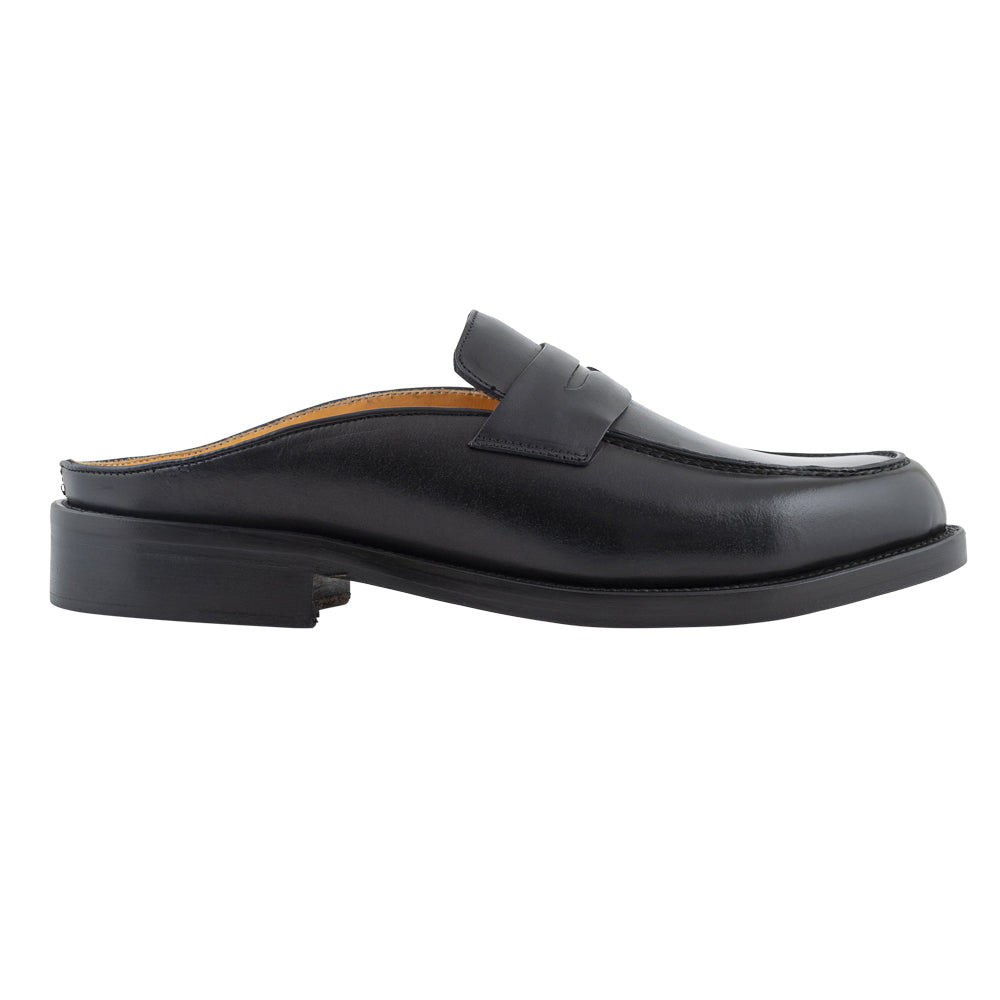 Mocassino slingback in pelle nera