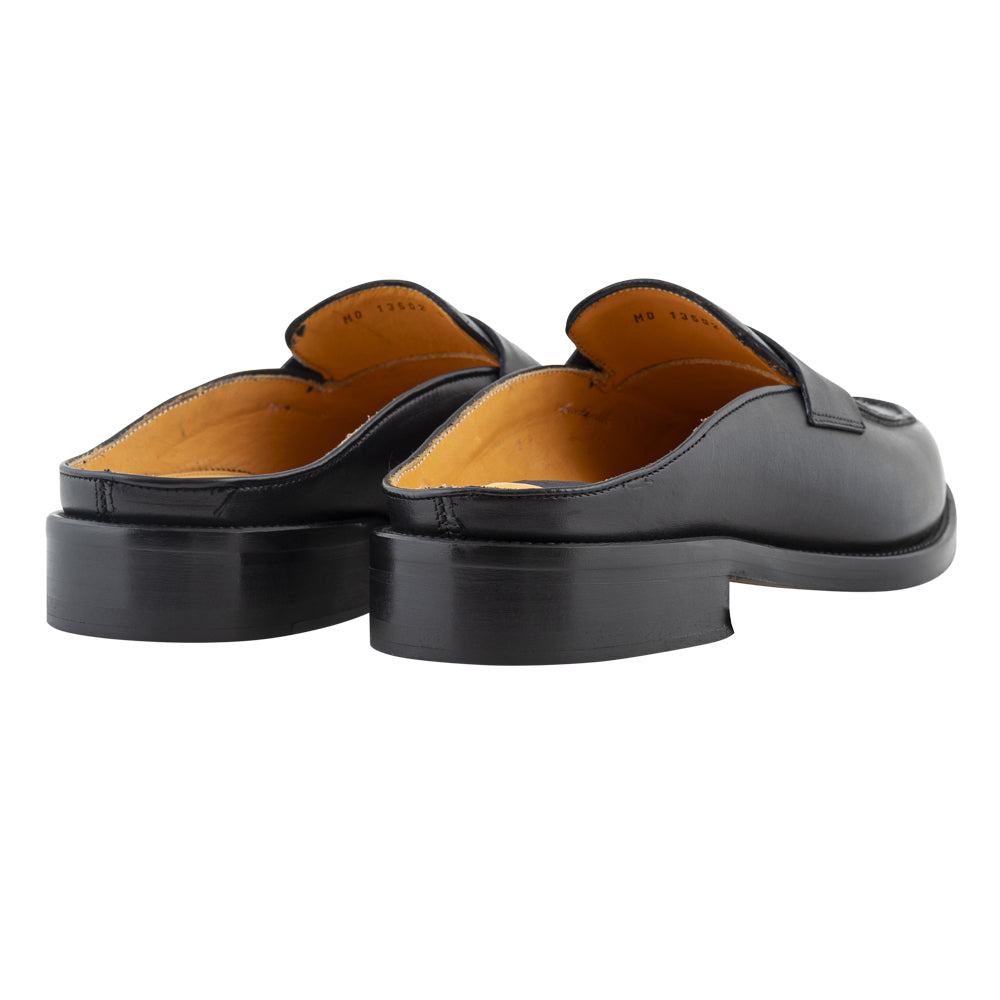 Mocassino slingback in pelle nera