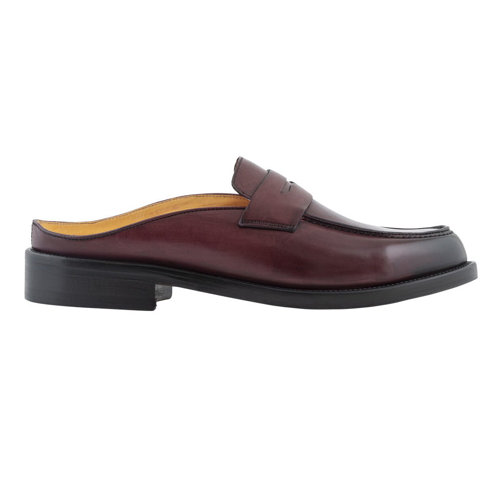 Mocassino slingback in pelle bordeaux