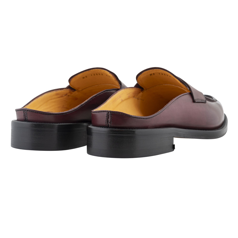 Mocassino slingback in pelle bordeaux