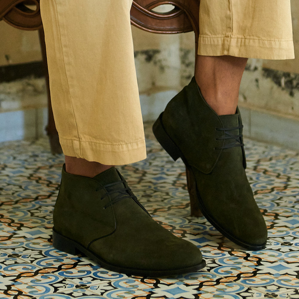 Polacchino Chukka Boot in Camoscio Morbido Verde bosco