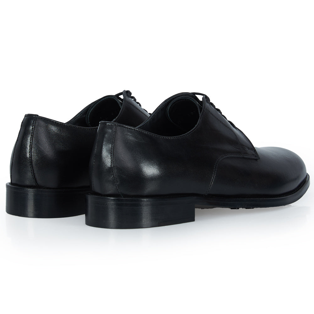 Derby elegante in pelle nera