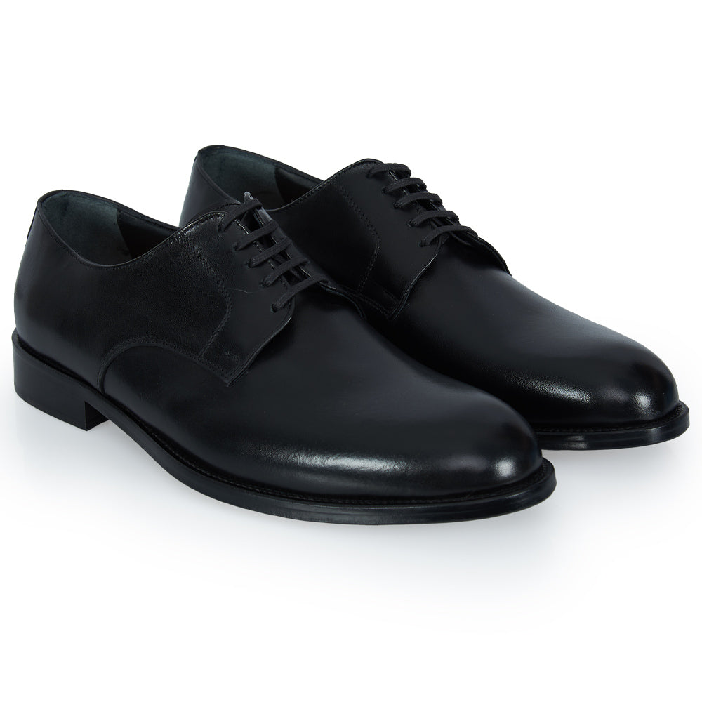 Derby elegante in pelle nera