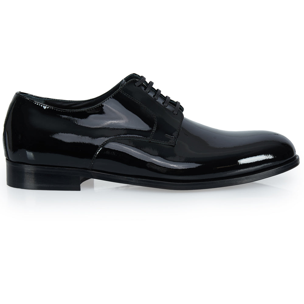 Derby elegante in vernice nera