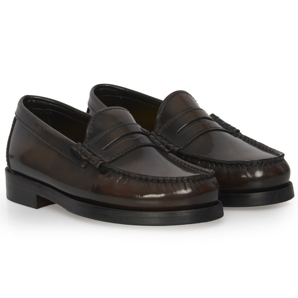 Mocassino Penny Loafer in Pelle testa di moro – cuciture a mano