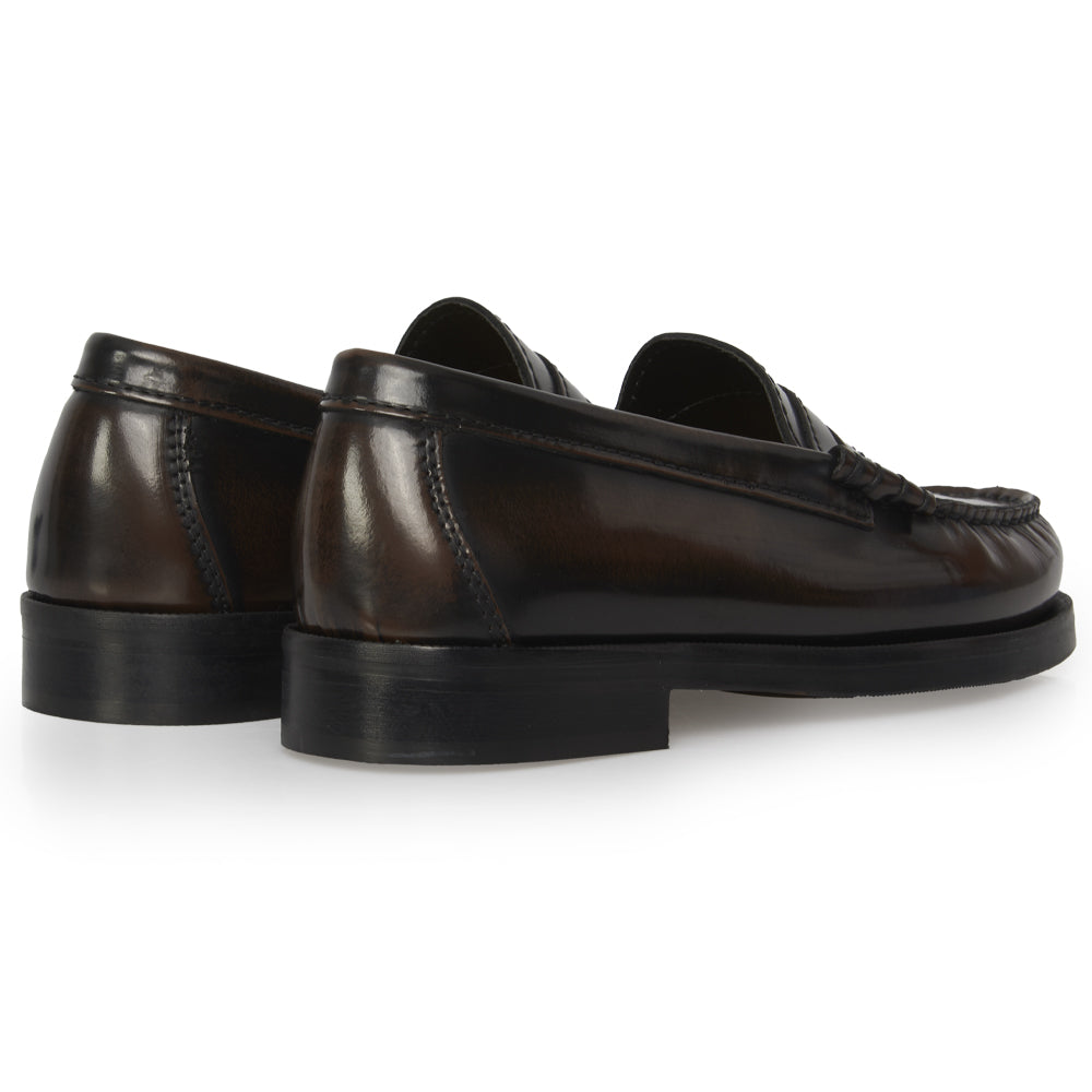 Mocassino Penny Loafer in Pelle testa di moro – cuciture a mano