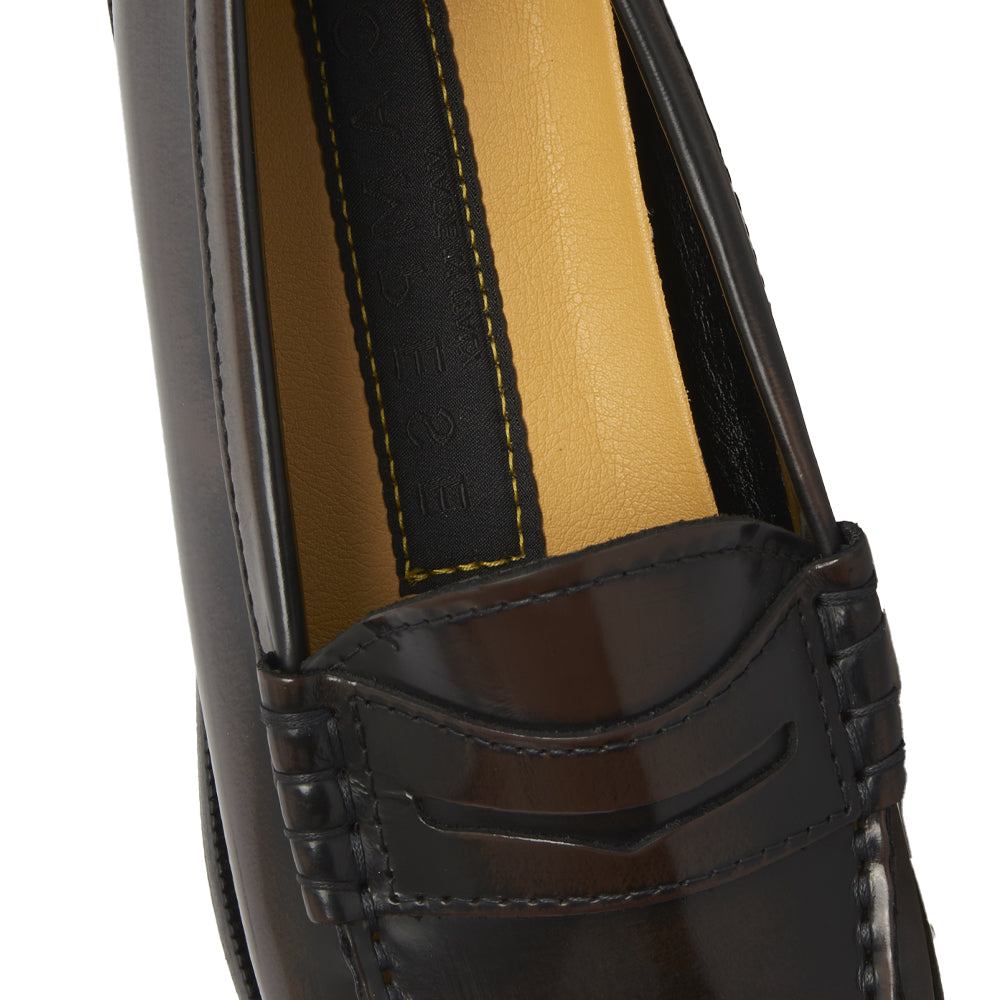 Mocassino Penny Loafer in Pelle testa di moro – cuciture a mano