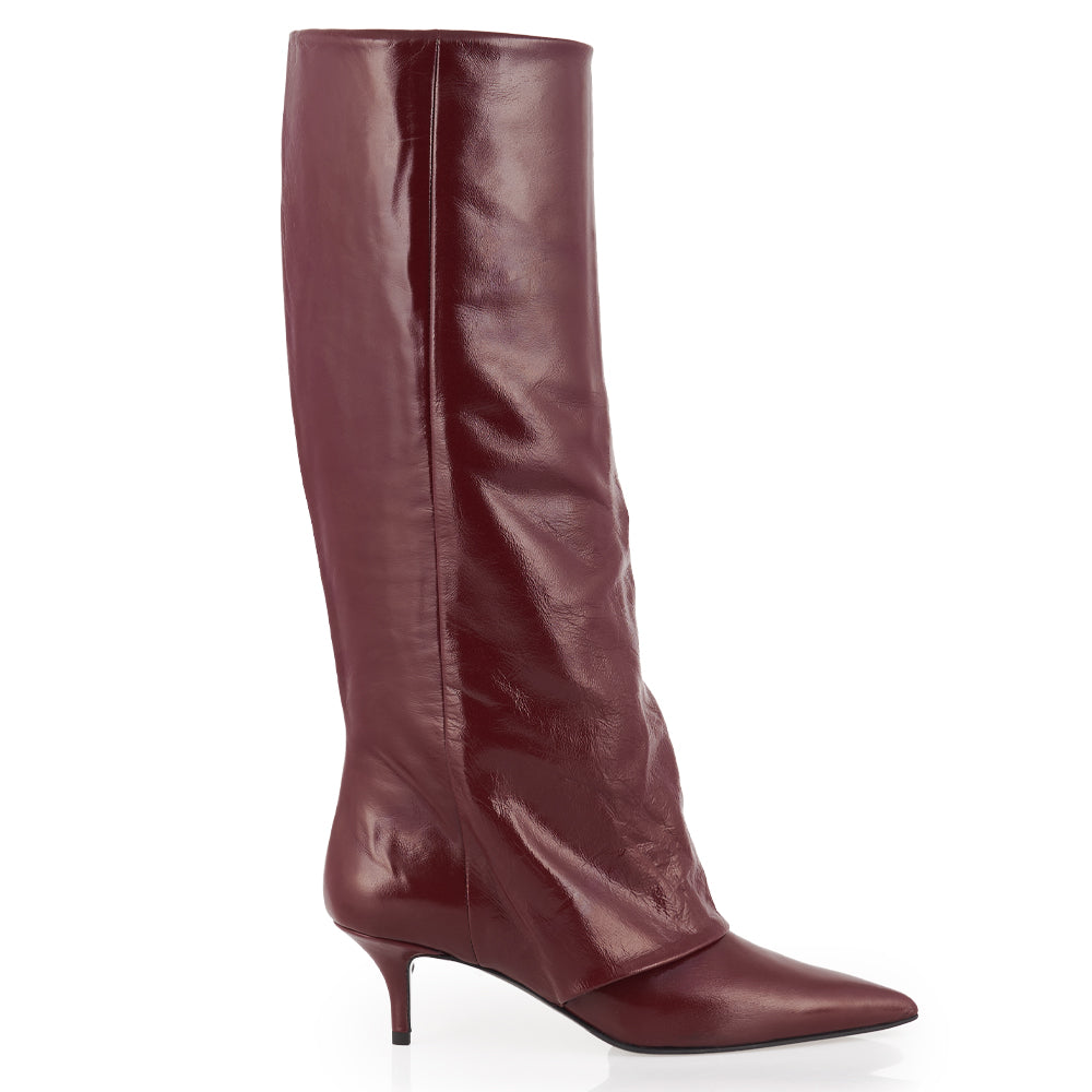 Stivali in pelle bordeaux