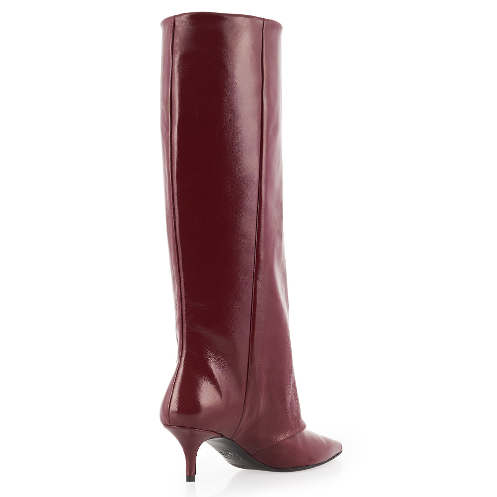 Stivali in pelle bordeaux